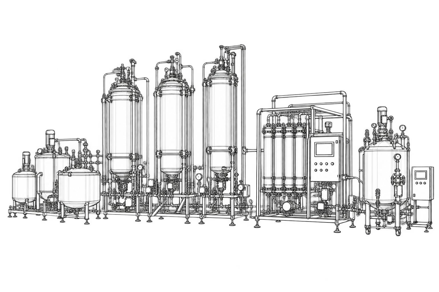 Manufacturing-scale downstream purification illustration